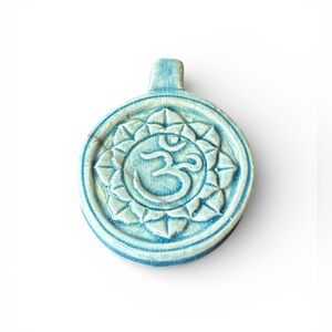 Ceramic Om‎ Pendant (Blue)